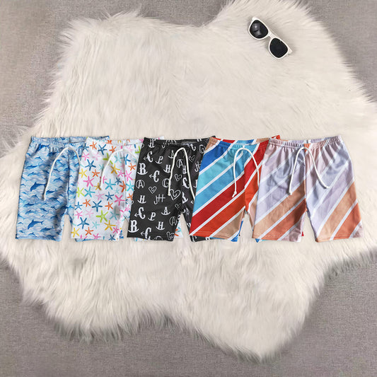 8.14  RTS Sibling Starfish print kids boy summer swimsuit trunks