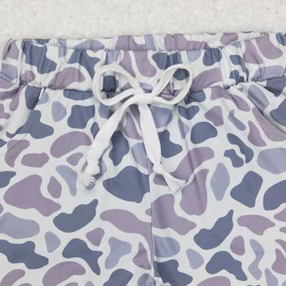 USA Shop (in stock) SS0140Kids Boy Grey Camo Summer Shorts with Pocket - Breathable Lightweight Clothing for Boys' Outdoor Activities