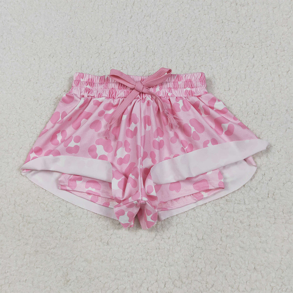 SS0587 RTS NO MOQ Baby Girls Summer Shorts Baby Girls Pink Leopard Summer Shorts Bottoms