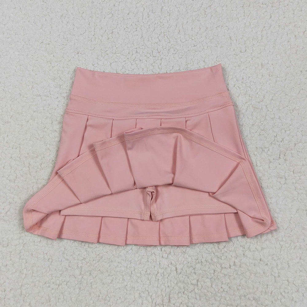 7.23  GLK0078RTS NO MOQ  Baby Girls Summer Yoga Skirt Baby Girls Pink Yoga Active Wear Skirt