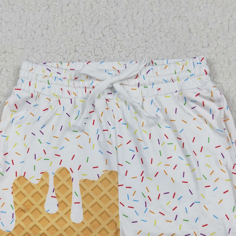 USA Shop (in stock)SS0625 Baby Girls Summer Shorts Baby Girls White Ice Cream Drip Summer Shorts Bottoms