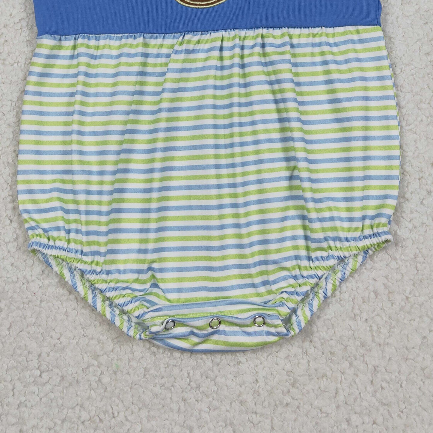 SR3892 RTS NO MOQ （In stock）Sleeveless boat embroidery stripe baby boy romper
