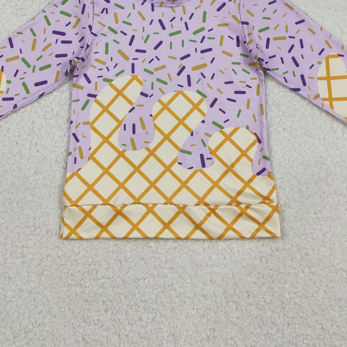 12.17 RTS NO MOQ （In stock）BT1373 Baby Boys Lavender Drip Sprinkles Team Hoodies Top