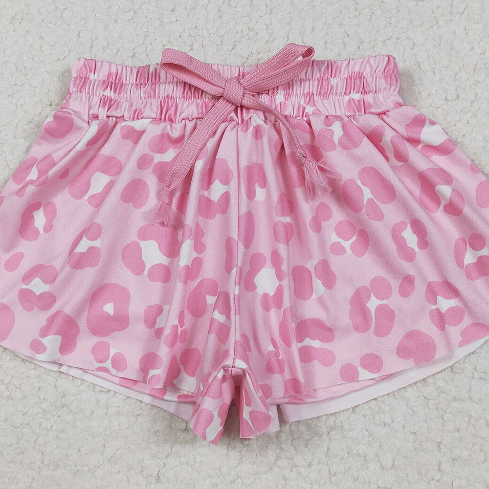 SS0587 RTS NO MOQ Baby Girls Summer Shorts Baby Girls Pink Leopard Summer Shorts Bottoms