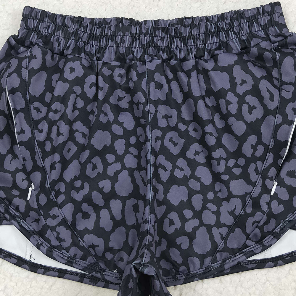 5.01 SS0471RTS NO MOQ Adult Women's Summer Shorts Black leopard adult women summer shorts