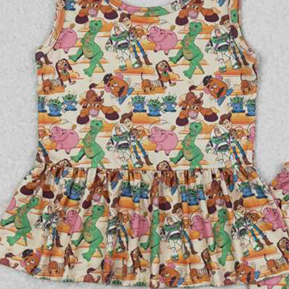 GSSO1275 New Rts No Moq 8-9 Days By Air Arrived it Sleeveless pig dinosaur toy peplum shorts girls clothes