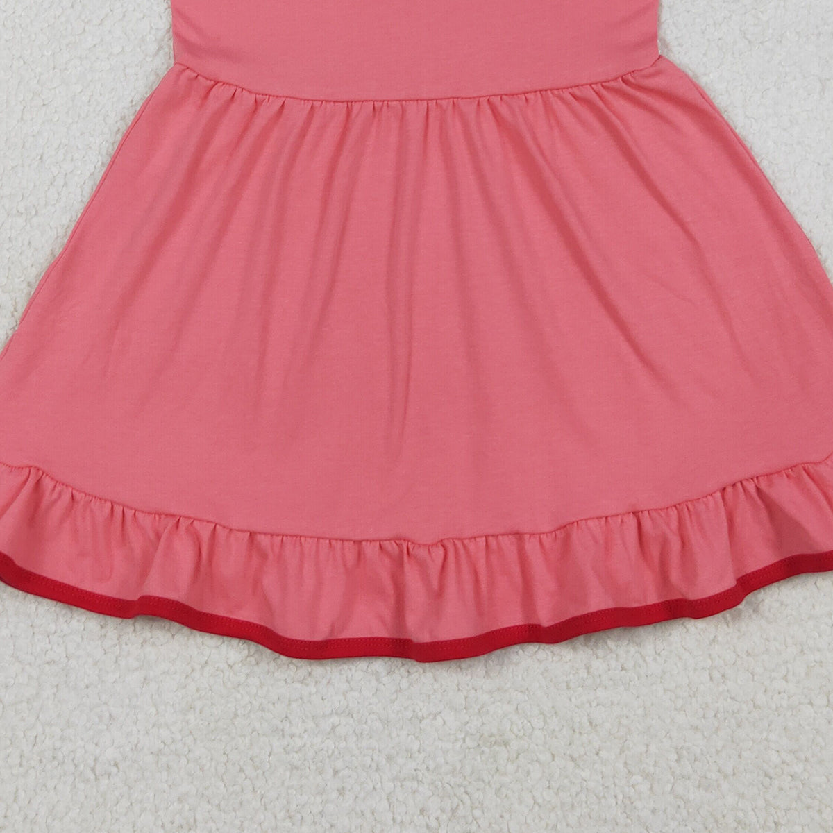 4.13 GSD0656 RTS NO MOQ （In stock）Sleeveless watermelon red ruffle baby girls summer dress