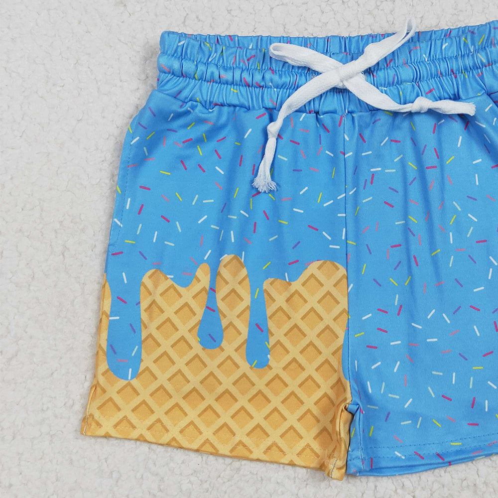 USA Shop (in stock)SS0619 Baby Girls Summer Shorts Baby Girls Blue Ice Cream Drip Summer Shorts Bottoms