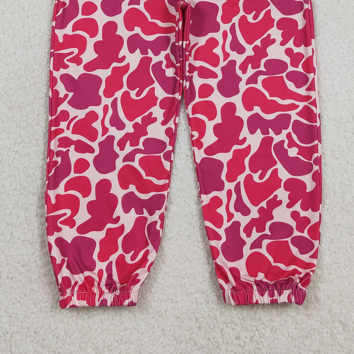3.10 RTS NO MOQ （In stock）P0696 Kids Fashion Clothes Baby Girls Hot Pink Camo Pockets Jogger Pant Bottoms