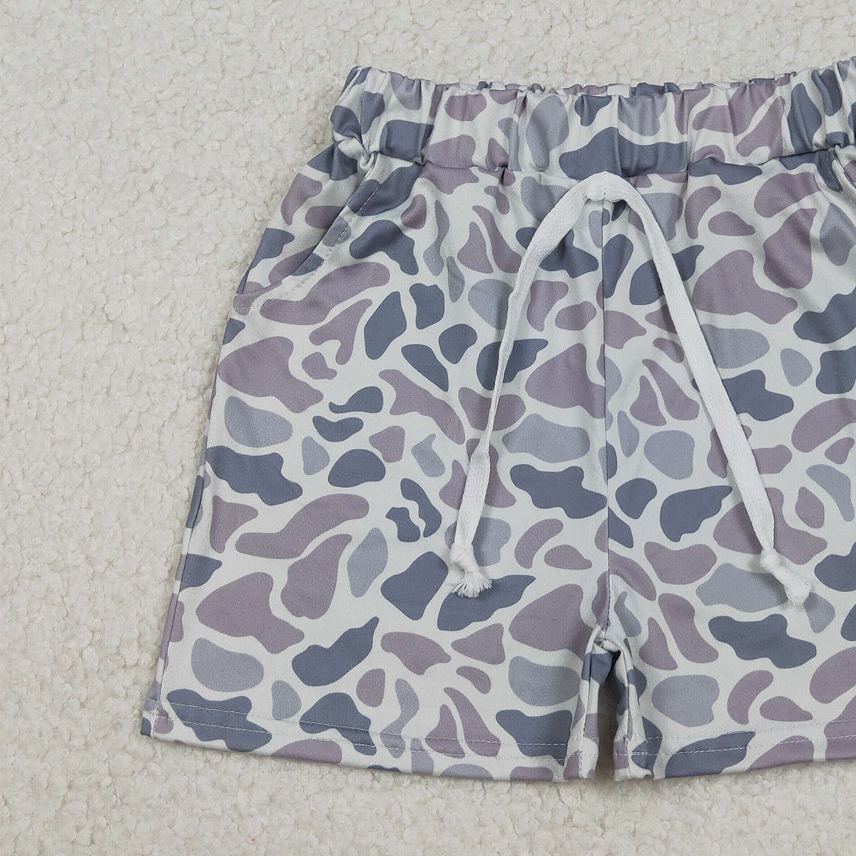 10.31 RTS NO MOQ （In stock）SS0140 Baby Boys Summer Shorts Baby Boys Grey Camo Southern Shorts Bottoms