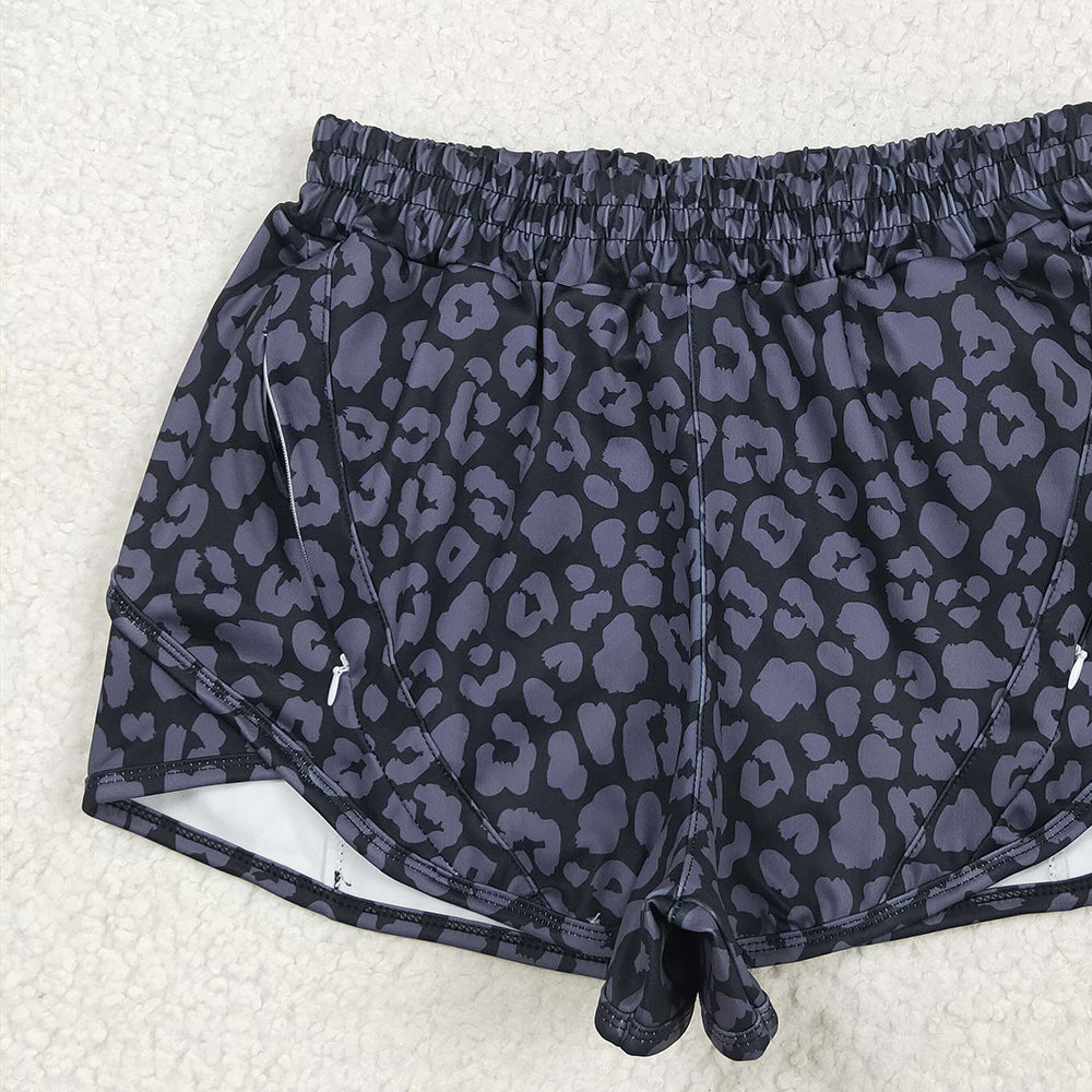 5.01 SS0471RTS NO MOQ Adult Women's Summer Shorts Black leopard adult women summer shorts