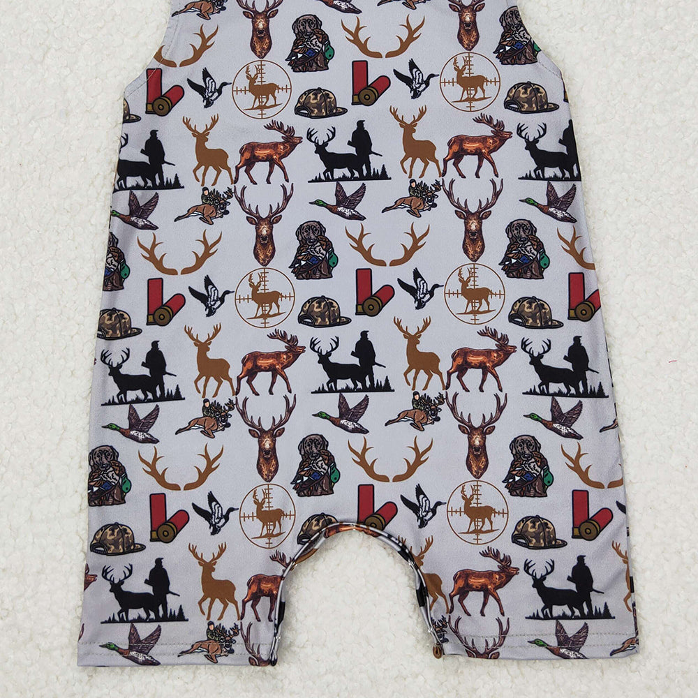 4.25 SR2539 RTS NO MOQ Sleeveless deer duck dog hunting baby boy romper