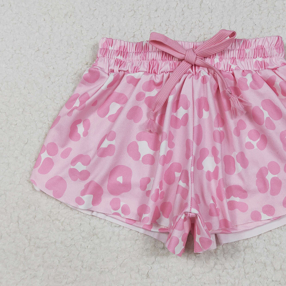 SS0587 RTS NO MOQ Baby Girls Summer Shorts Baby Girls Pink Leopard Summer Shorts Bottoms