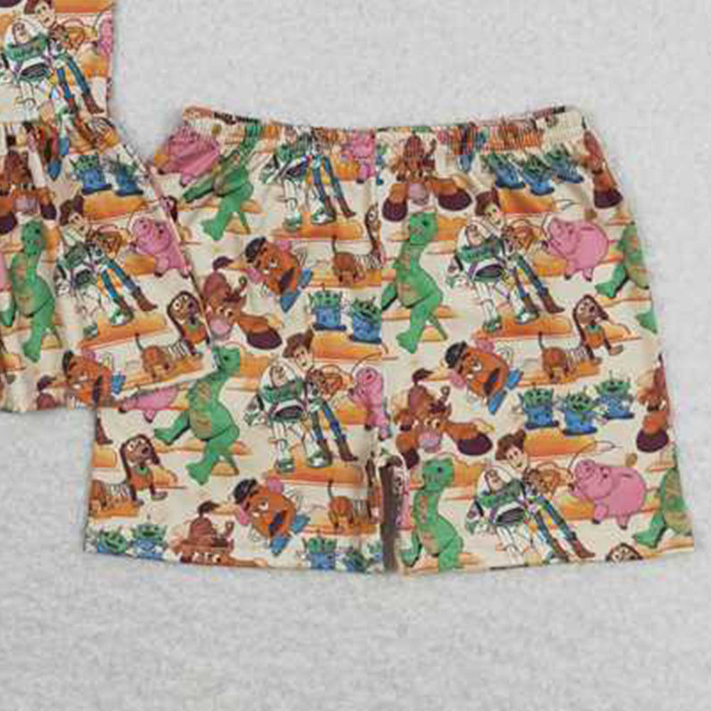 GSSO1275 New Rts No Moq 8-9 Days By Air Arrived it Sleeveless pig dinosaur toy peplum shorts girls clothes