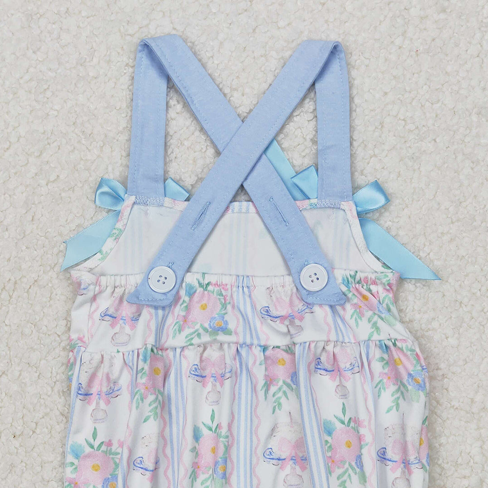 6.04  SR2698 New Rts No Moq 8-9 Days By Air Arrived it Baby Infant Girls Flowers Cakes Straps Bows Rompers