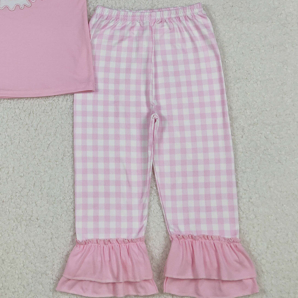 RTS NO MOQ （In stock）GSPO2058 Baby Girl Autumn Outfits Halloween Ghosts Pumpkins Top Pants Halloween Sets