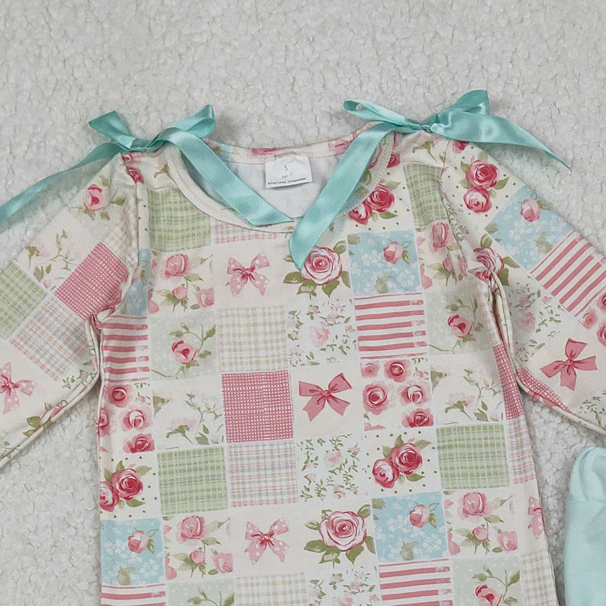 10.27 RTS NO MOQ （In stock）GLP2551 Baby Girls Flowers Checked Bows Top Ruffle Pockets Pants Clothes Sets