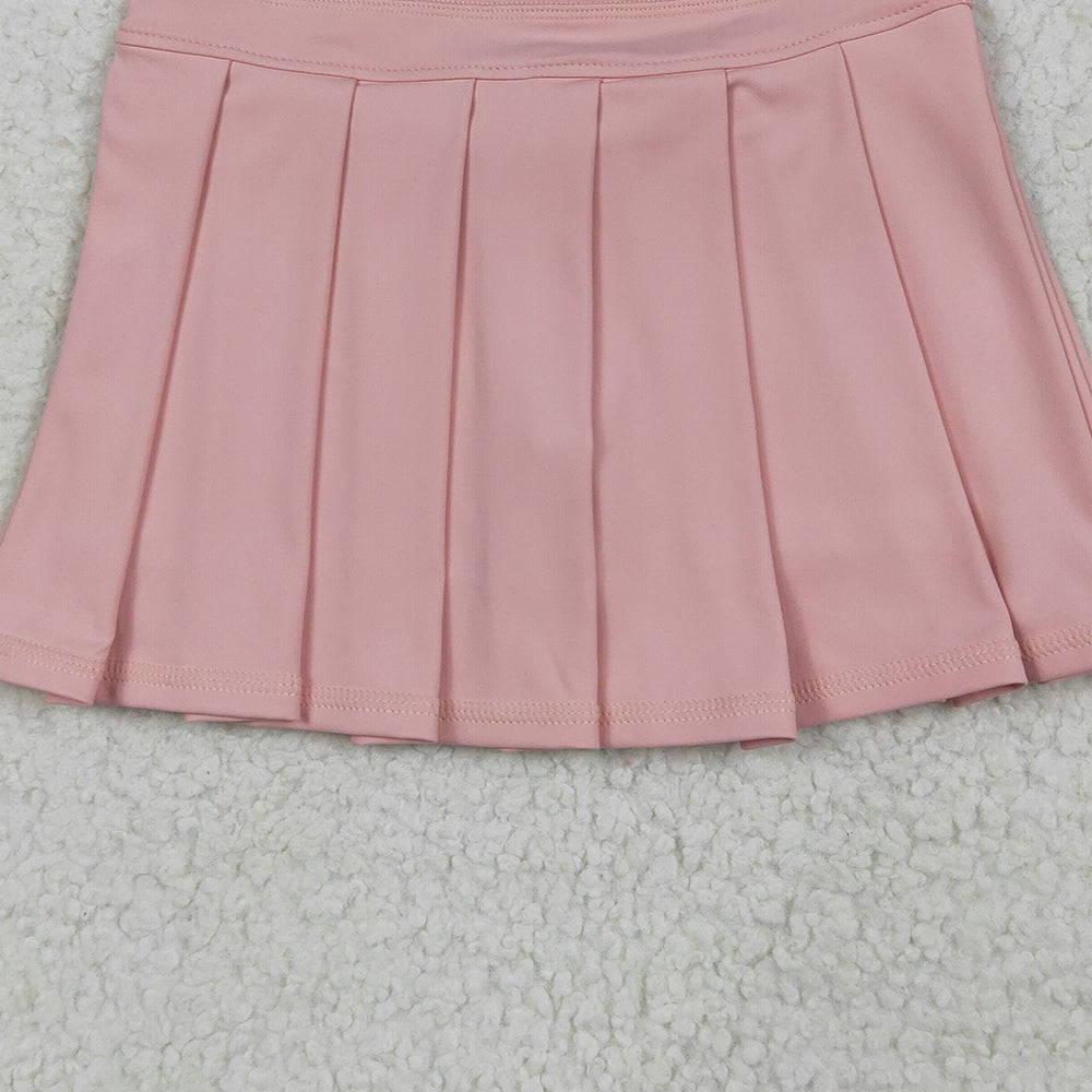 7.23  GLK0078RTS NO MOQ  Baby Girls Summer Yoga Skirt Baby Girls Pink Yoga Active Wear Skirt