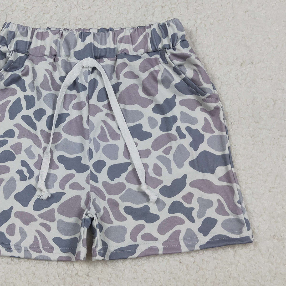 10.31 RTS NO MOQ （In stock）SS0140 Baby Boys Summer Shorts Baby Boys Grey Camo Southern Shorts Bottoms