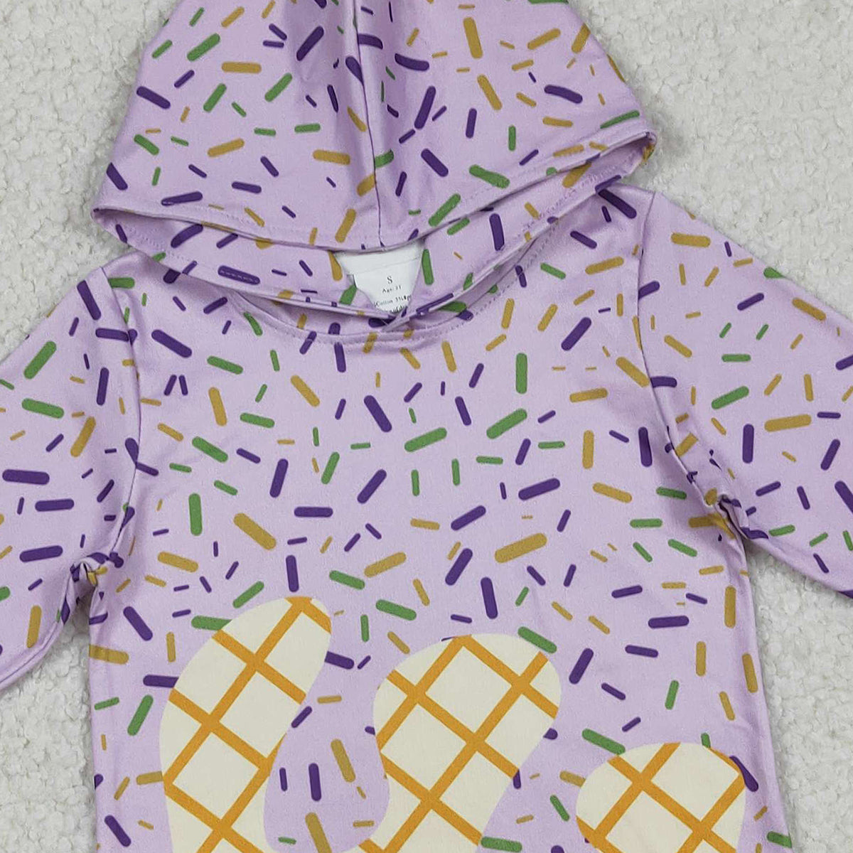 12.17 RTS NO MOQ （In stock）BT1373 Baby Boys Lavender Drip Sprinkles Team Hoodies Top