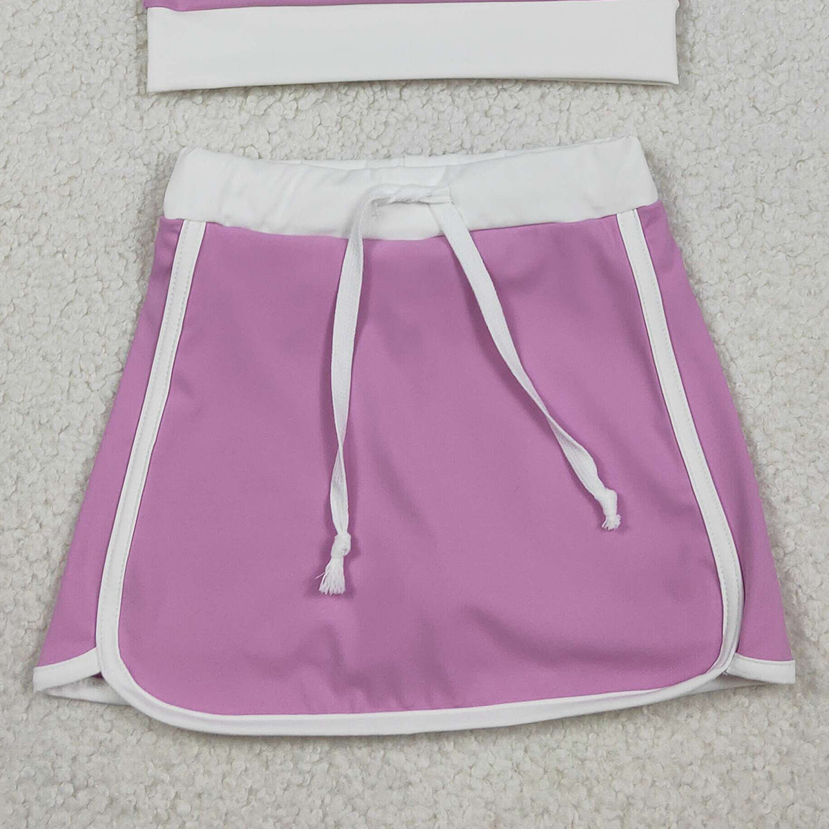 2.5 RTS NO MOQ （In stock）GLD1484 Baby Girls Lavender Long Sleeve Top Skirts Shorts Yoga Active Clothes Sets