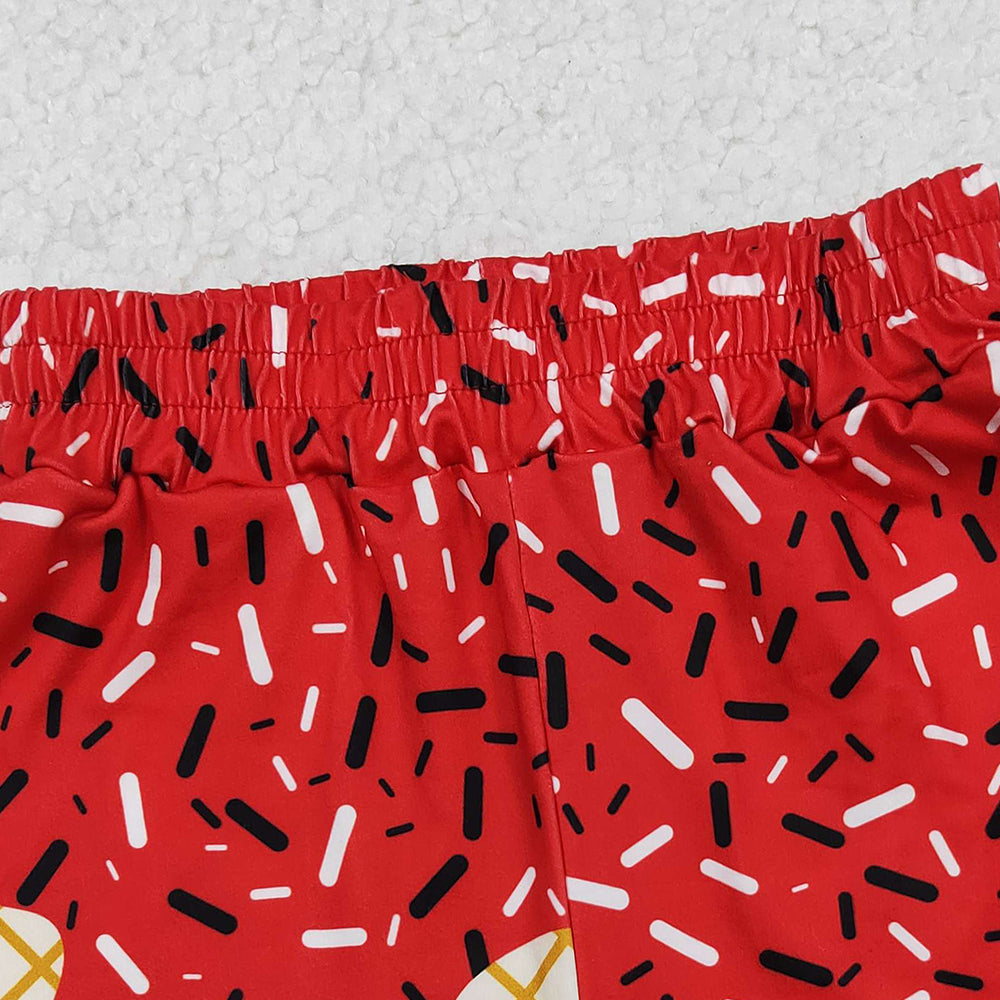 RTS NO MOQ （In stock）SS0637 Baby Boys Summer Shorts Red Drip Sprinkles Team Shorts Bottom