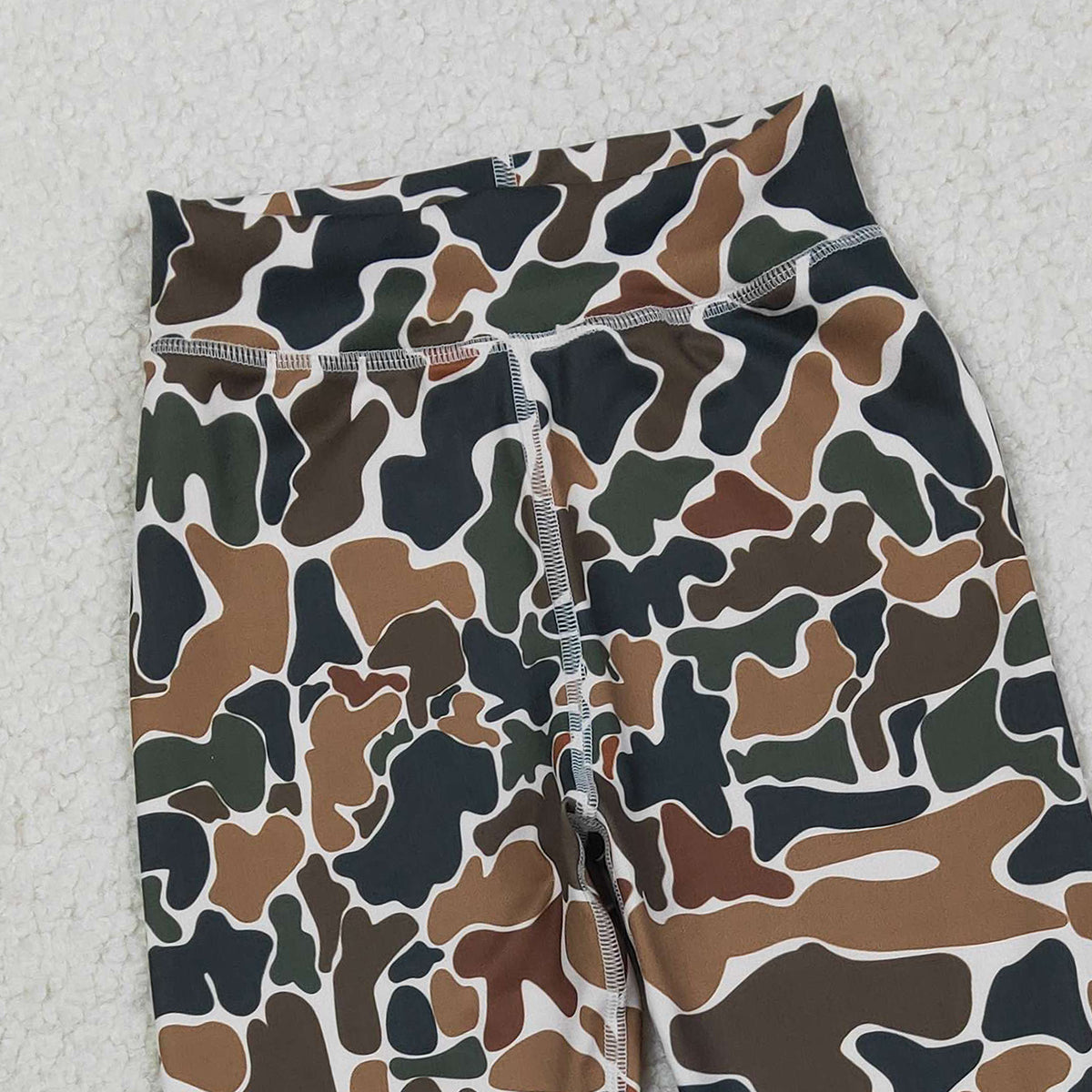 3.12 RTS NO MOQ （In stock）P0690 Kids Fashion Clothes Baby Girls Dark Brown Camo Yoga Active Legging Pants Bottom