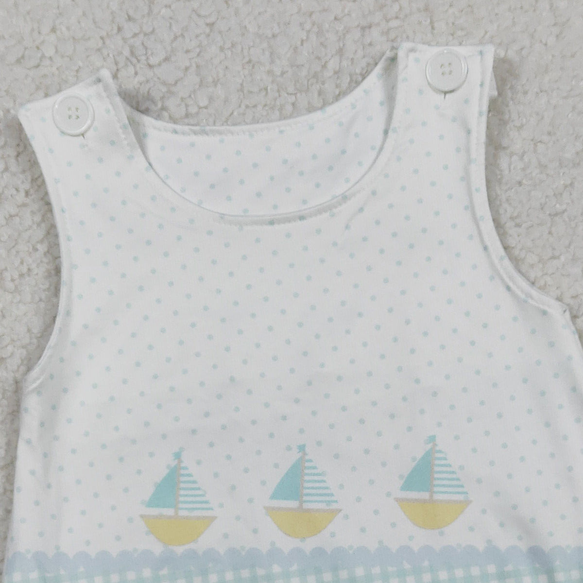 1.31 RTS NO MOQ （In stock）SR3754 Baby Boys Sleeveless Boats Polka Dots Rompers