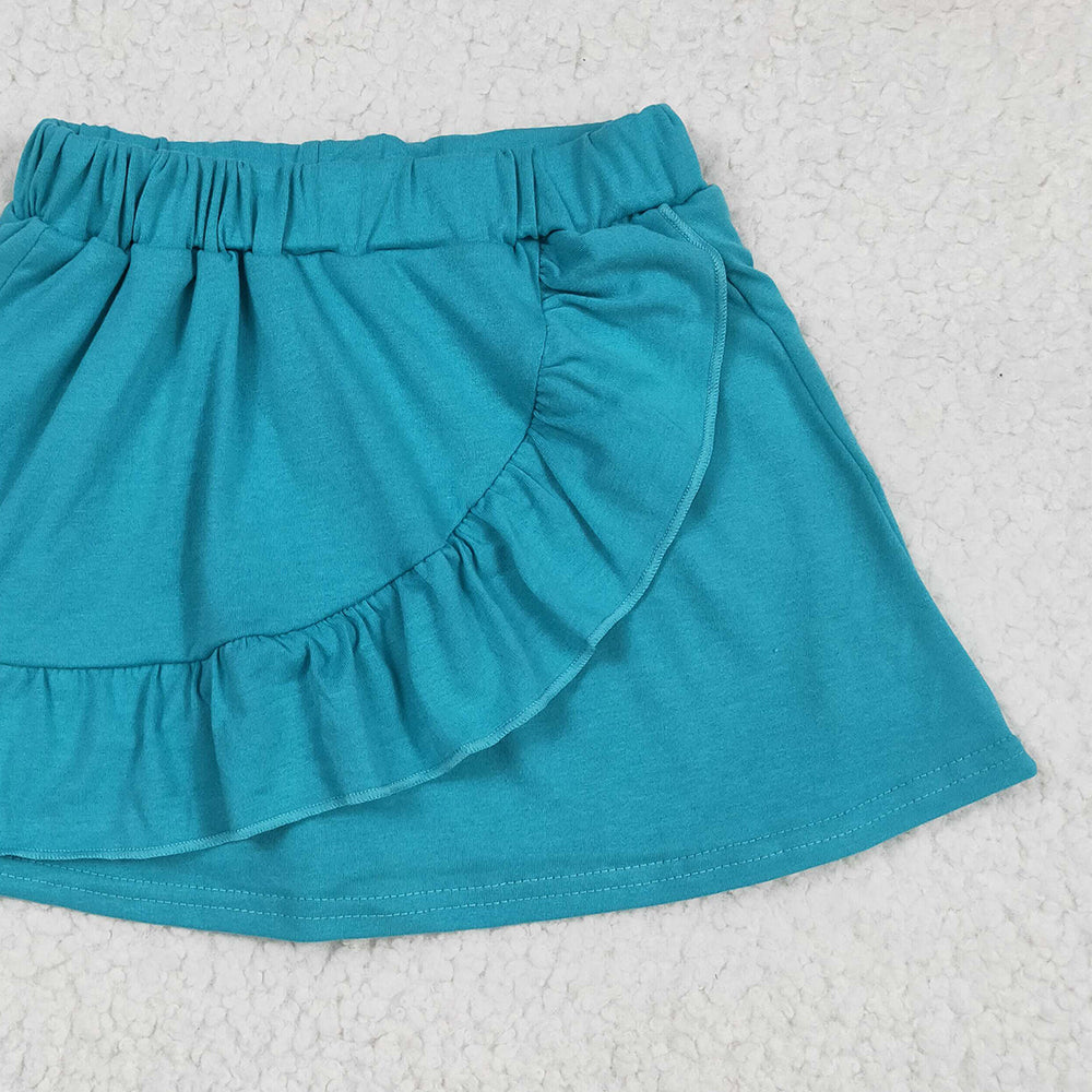 GLK0060 RTS NO MOQ Baby Girls Skirt  Aqua Ruffle Kids Girls Summer Skirt Girls' Frock Skirts High Waist Tulle Skirts Girls' Summer Skirts