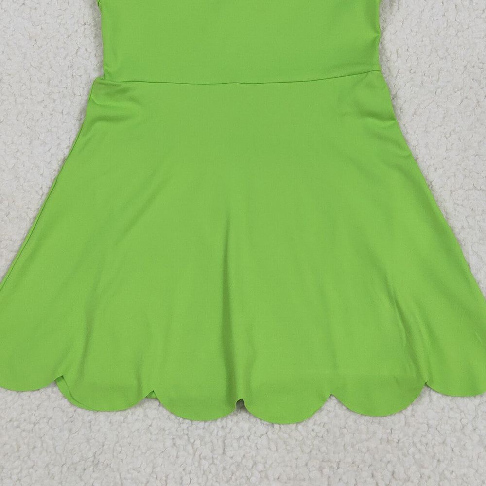 GSD2351RTS NO MOQ Baby Girls Summer Yoga Dress Baby Girls Active Waer Green Yoga Dress
