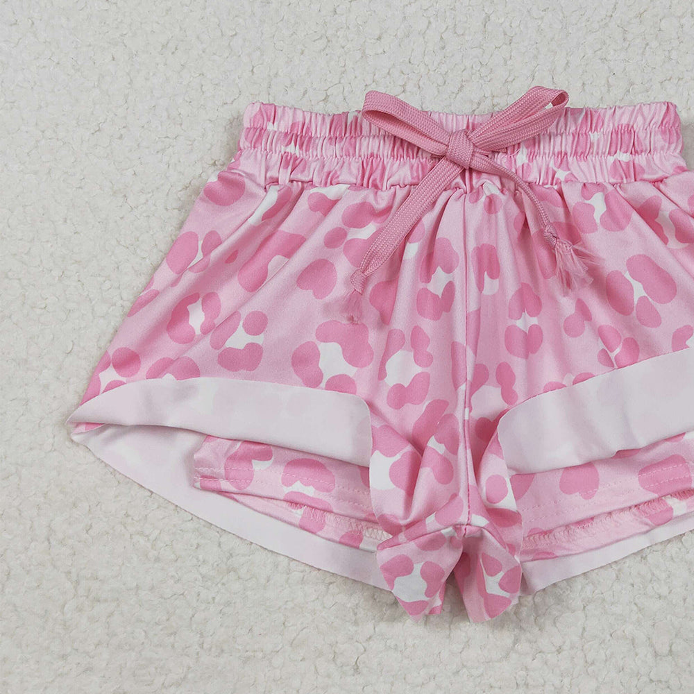 SS0587 RTS NO MOQ Baby Girls Summer Shorts Baby Girls Pink Leopard Summer Shorts Bottoms