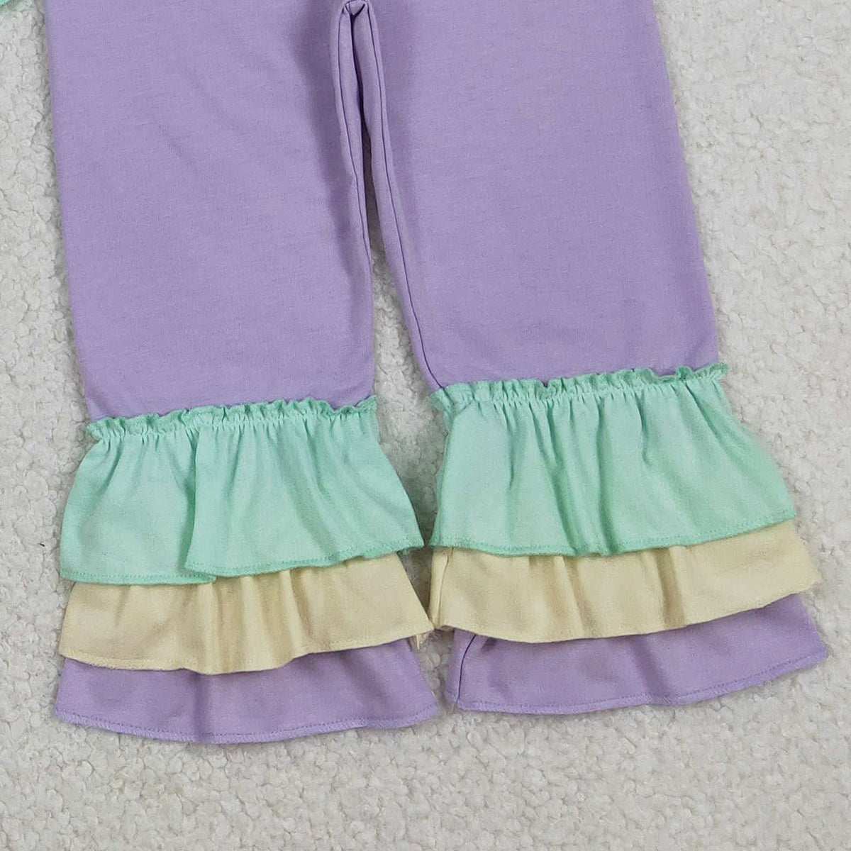 1.8 RTS NO MOQ （In stock）GLP2979 Embroidery Sweet as King Cake Donuts Baby Girls Mardigras Ruffle Pants Clothes Sets