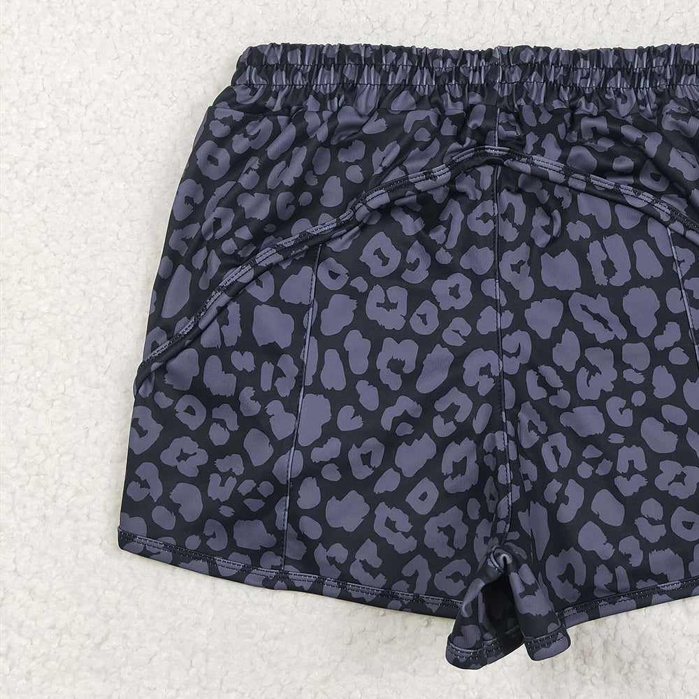 5.01 SS0471RTS NO MOQ Adult Women's Summer Shorts Black leopard adult women summer shorts
