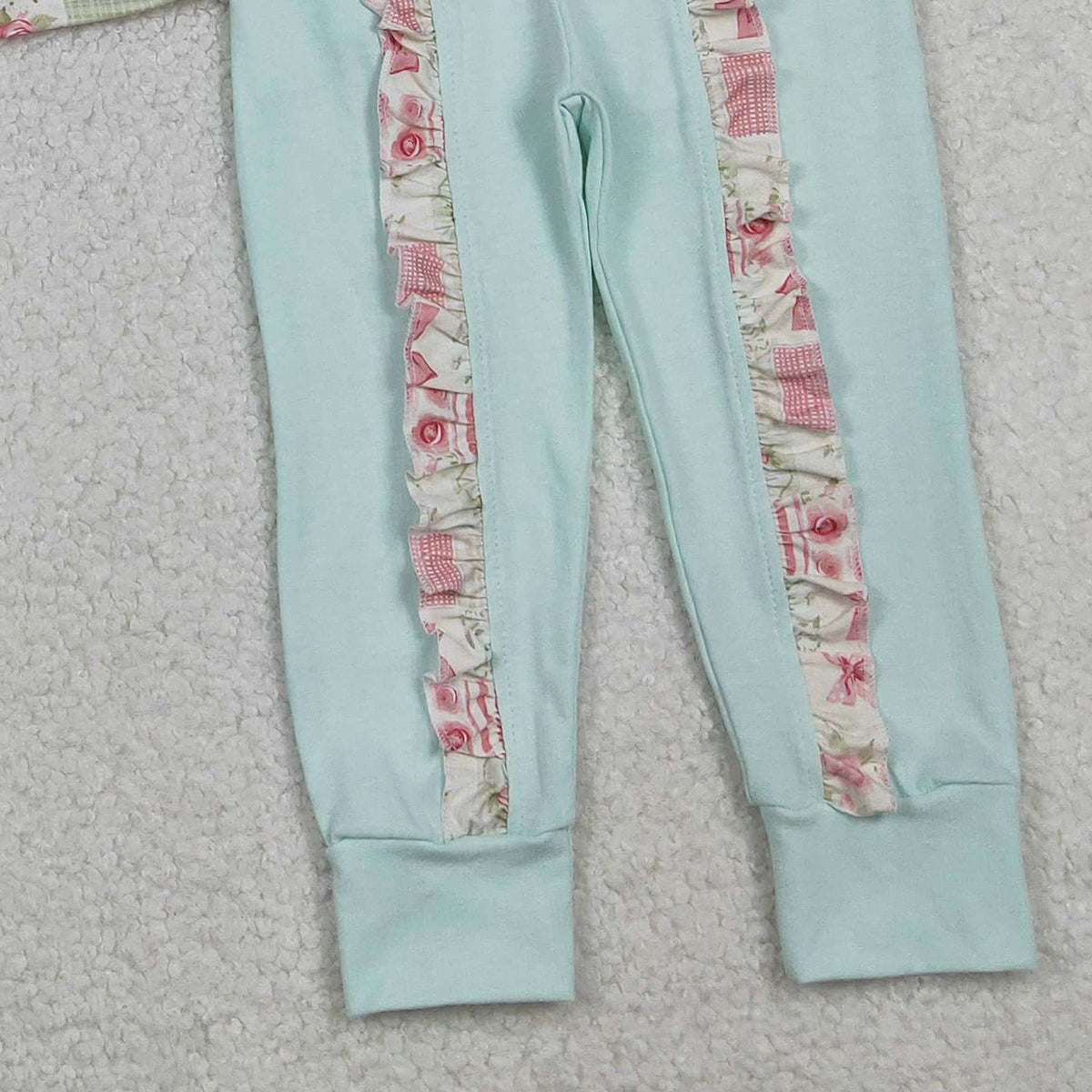 10.27 RTS NO MOQ （In stock）GLP2551 Baby Girls Flowers Checked Bows Top Ruffle Pockets Pants Clothes Sets