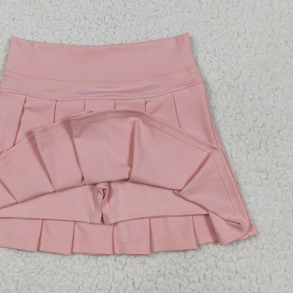 7.23  GLK0078RTS NO MOQ  Baby Girls Summer Yoga Skirt Baby Girls Pink Yoga Active Wear Skirt
