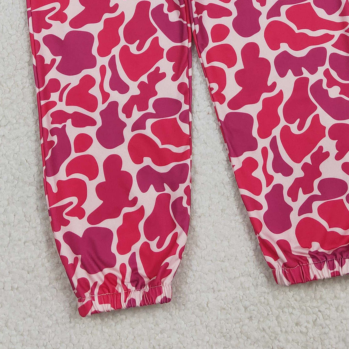 3.10 RTS NO MOQ （In stock）P0696 Kids Fashion Clothes Baby Girls Hot Pink Camo Pockets Jogger Pant Bottoms