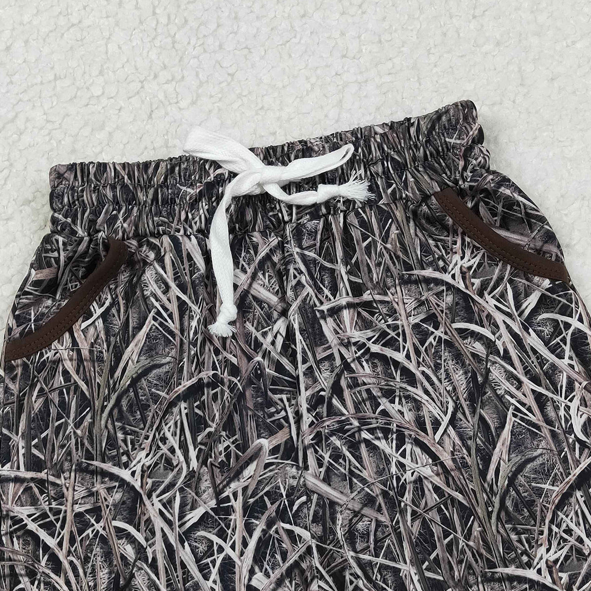 11.18 RTS NO MOQ （In stock）SS0674 Baby Boys Summer Shorts Baby Boys Leaves Camo Hunting Pockets Shorts Bottom