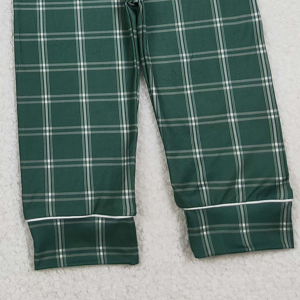 RTS NO MOQ （In stock）BLP0545 Baby Boys Winter Outfits Christmas Checkered Deer Buttons Top Pants Pajamas Sets