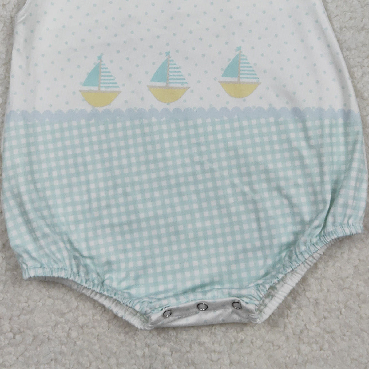 1.31 RTS NO MOQ （In stock）SR3754 Baby Boys Sleeveless Boats Polka Dots Rompers