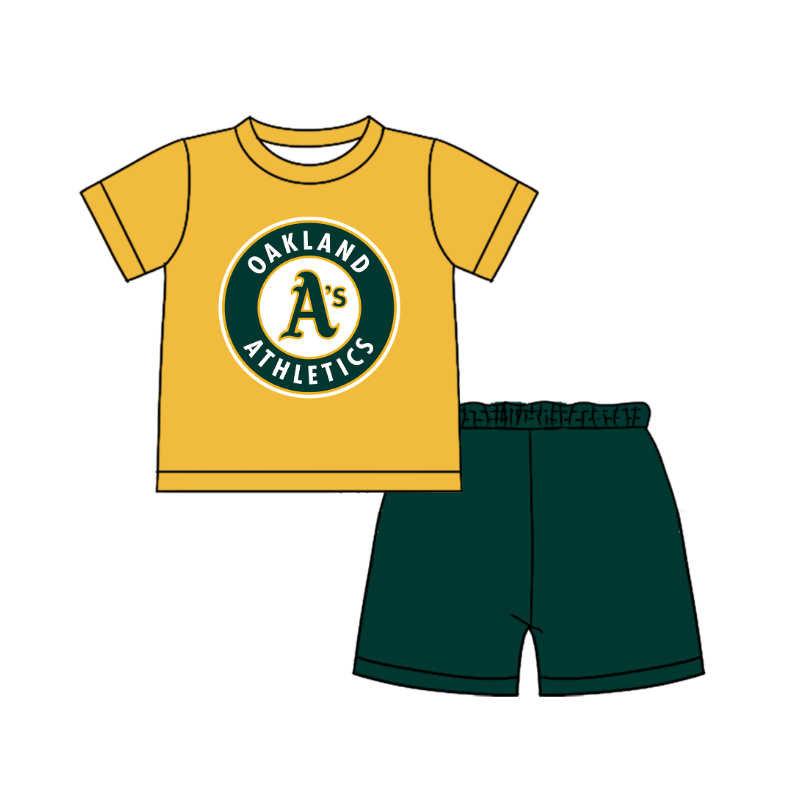 CUSTOM MOQ 5 Cute Comfortable Clothing For Boys Baby Boys Summer Yellow A Top Shorts Clothes Sets