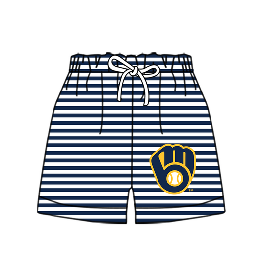 CUSTOM MOQ 5 Cute Comfortable Clothing For Kids Baby Kids Summer Blue Gloves Stripe Bottom Team Shorts