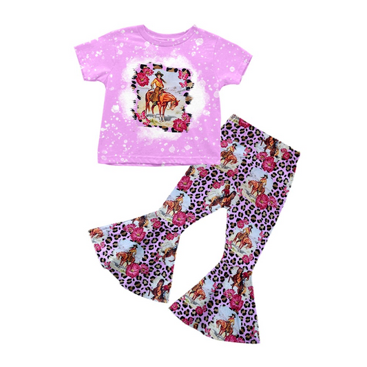 GSPO1271	 Pre-order baby girls clothes  short sleeves top with trousers kids summer set