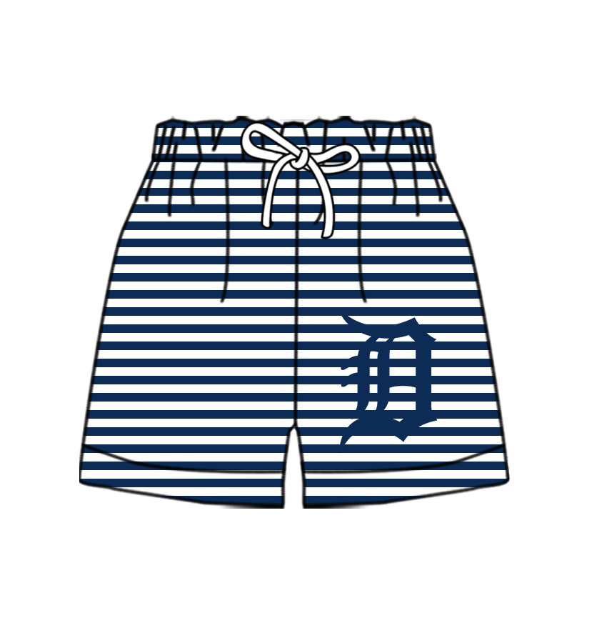 CUSTOM MOQ 5 Cute Comfortable Clothing For Kids Baby Kids Summer Blue Stripe Bottom Team Shorts