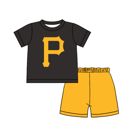 CUSTOM MOQ 5 Cute Comfortable Clothing For Boys Baby Boys Summer Gray P Top Shorts Clothes Sets
