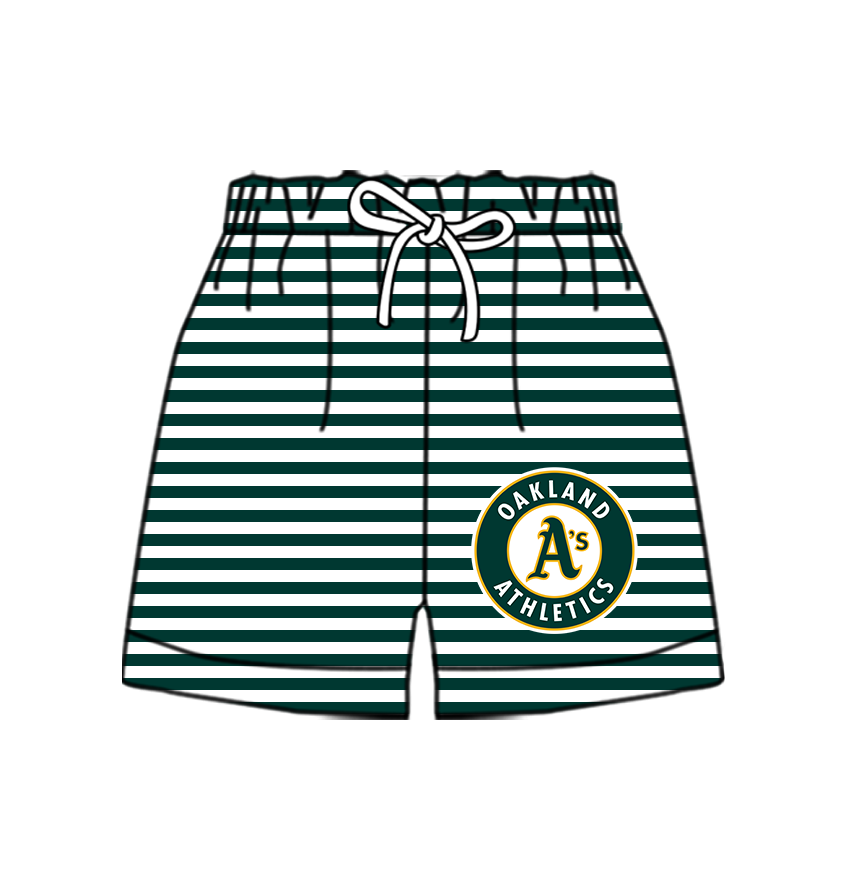 CUSTOM MOQ 5 Cute Comfortable Clothing For Kids Baby Kids Summer Green Stripe Bottom Team Shorts