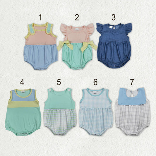 3.18 RTS Sibling Baby Boys Girls Summer Fashion Rompers