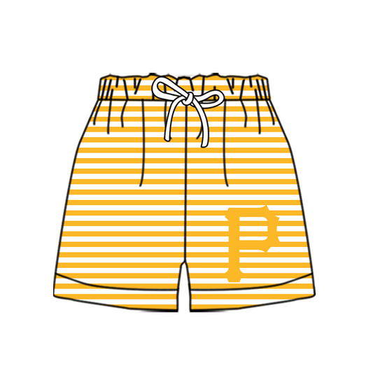 CUSTOM MOQ 5 Cute Comfortable Clothing For Kids Baby Kids Summer Orange P Stripe Bottom Team Shorts