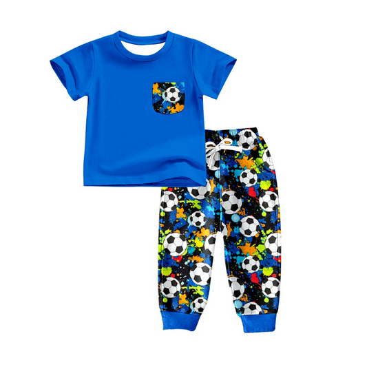BSPO0299  Pre-order baby boy clothes short sleeve top with trousers kids summer set