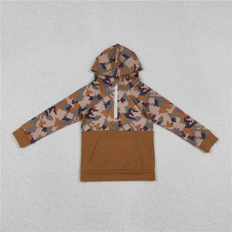 12.15 RST Sibling Baby Boys Southern Camo Pocket Zipper Hunting Hoodies Tops