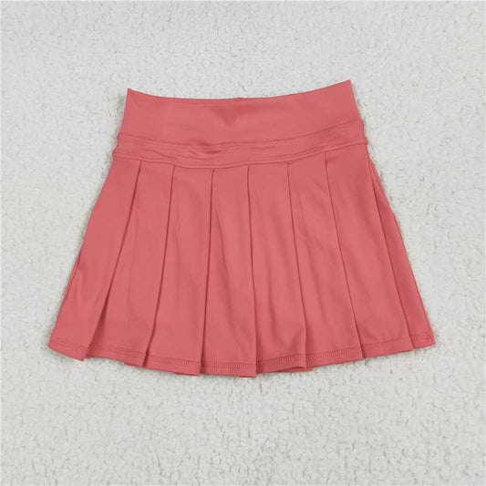 12.24 RTS NO MOQ （In stock）Matching GLK0080 Baby Girls Peach Yoga Active Wear Skirts